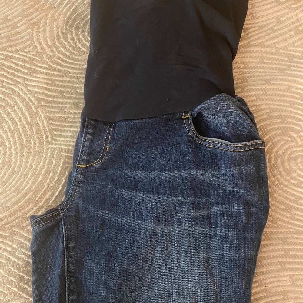 A Pea in a Pod Jeans - Dark denim with full panel - Large Petite